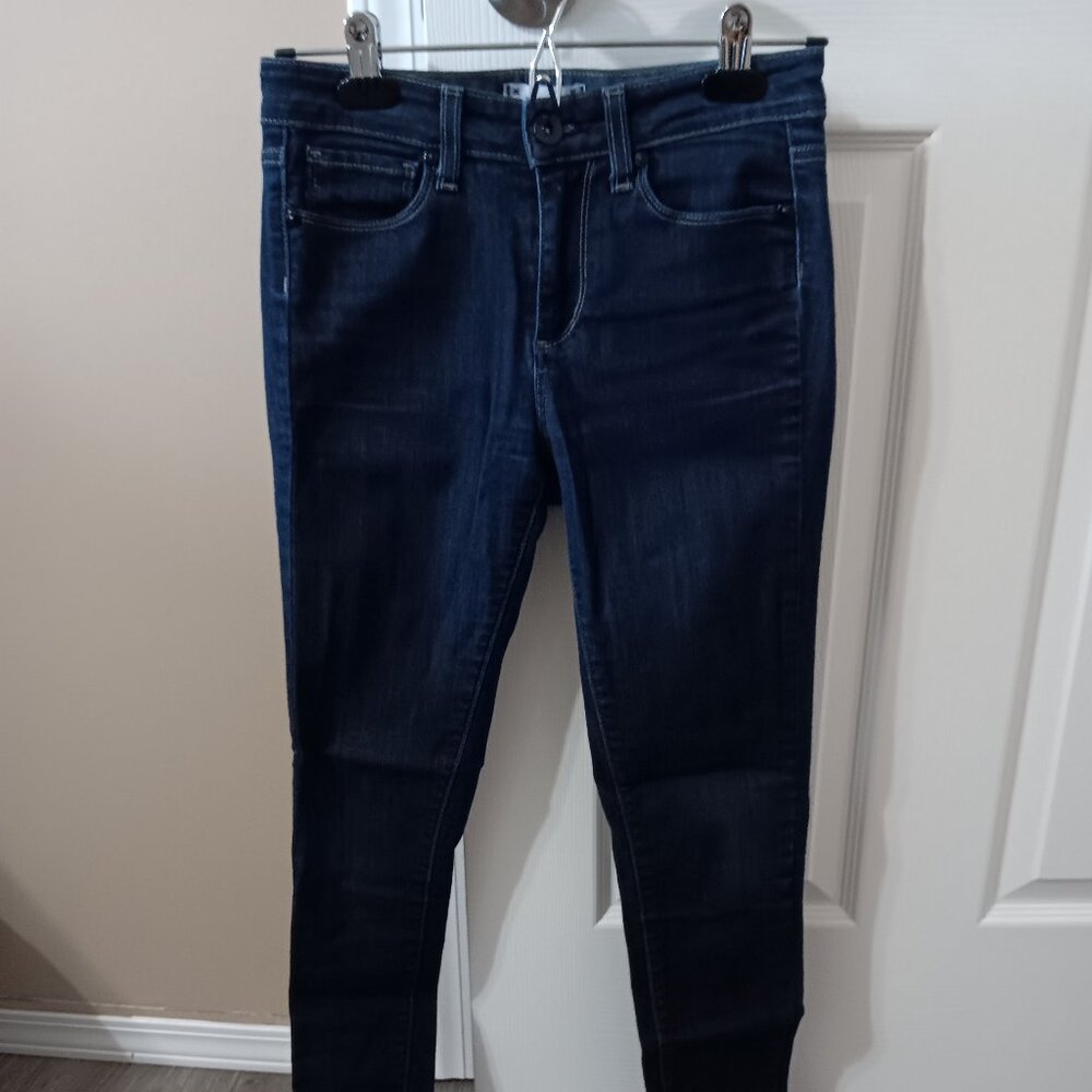 Paige Designer Dark Wash Denim Jeans Hoxton Ultra Skinny Size 25 28" Waist